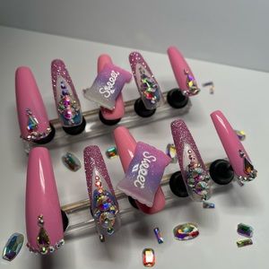 Candy crush custom acrylic PressOn nails